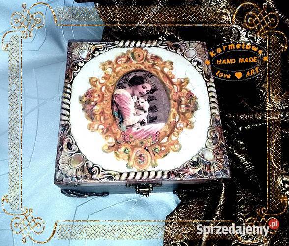 Szkatułka na biżuterię decoupage rękodzieło Warszawa