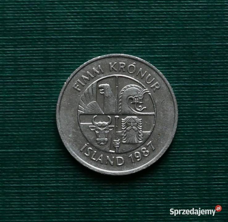 ISLANDIA 5 koron 1987r Gliwice