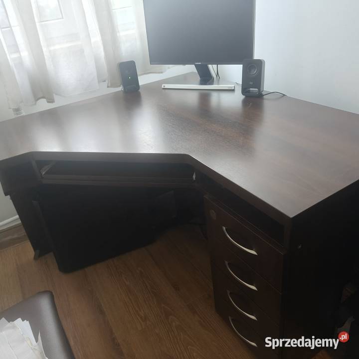 Biurko narożne duże porządną konstrukcja