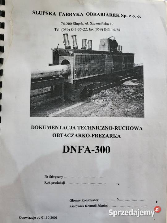 Obtaczarka frezarka SAFO DNFA 300