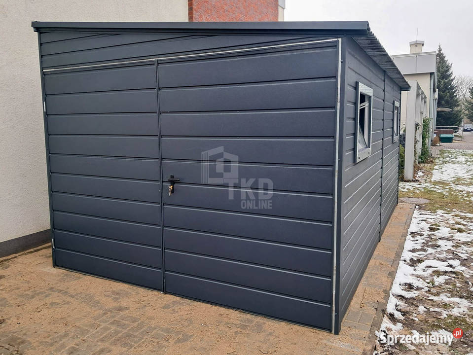 Garaż blaszany 3x6m brama dwuskrzydłowa 2x okno Opole