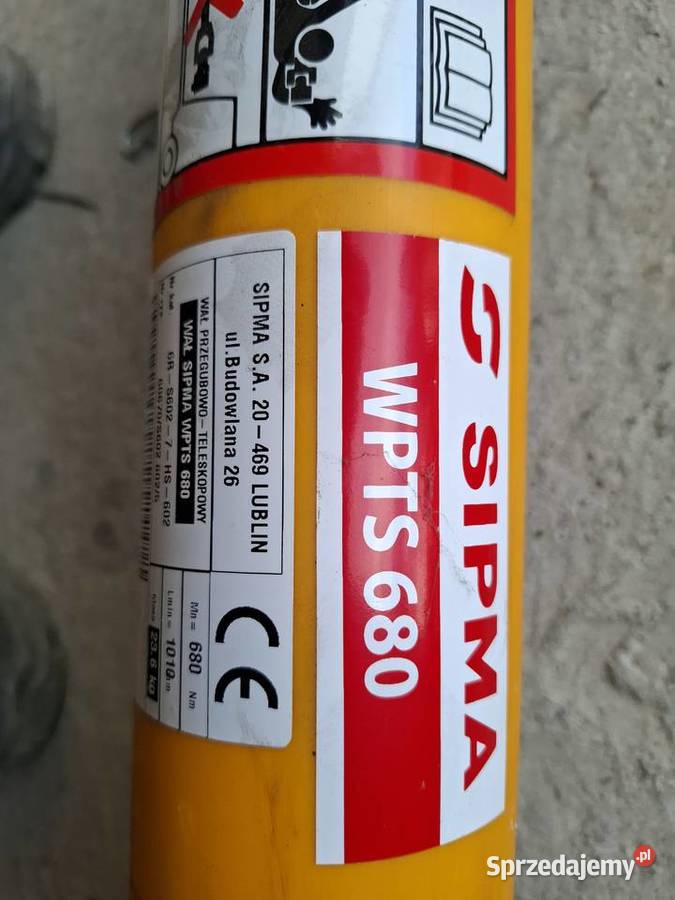 Nowy walek homokinetyczny SIPMA WPTS 680 Sandomierz sprzedam