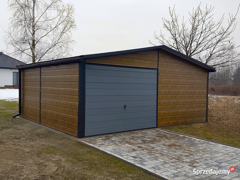 Garaż ocieplany z płyty warstwowej 655m imitacja Kraków