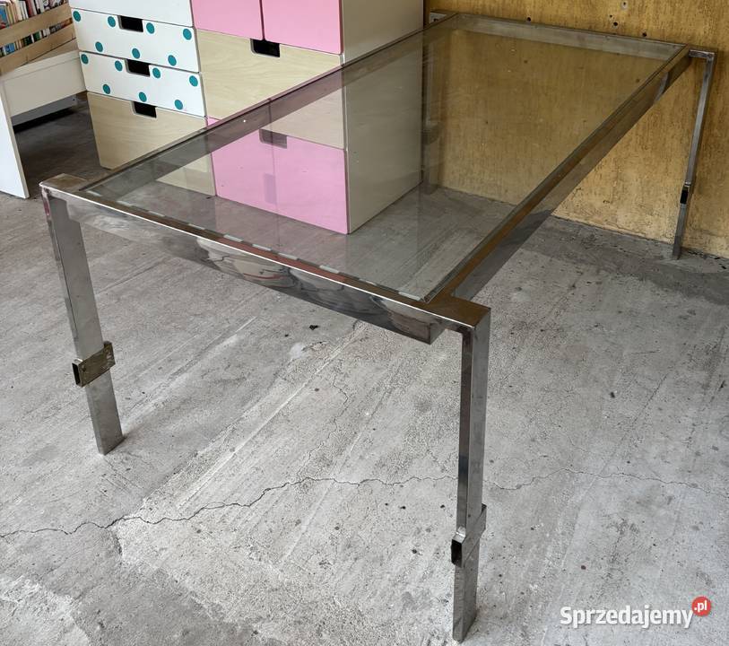 Stół metalowy ze szklanym blatem nowoczesny Stoły Kalisz