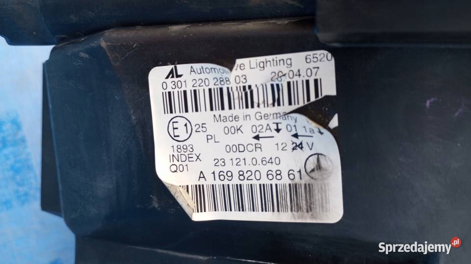 MERCEDES B KLASA W245 LAMPA PRAWY PRZÓD XENON wielkopolskie Nowy Tomyśl