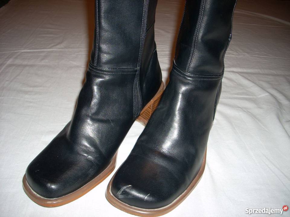 Gładkie czarne kozaczki 39 40 kozaki Nowy Sącz