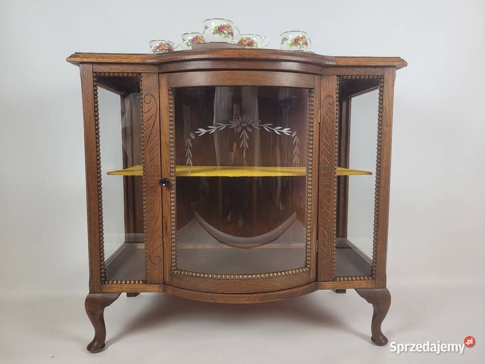 Herbaciarka dębowa gięta szyba sprzedam