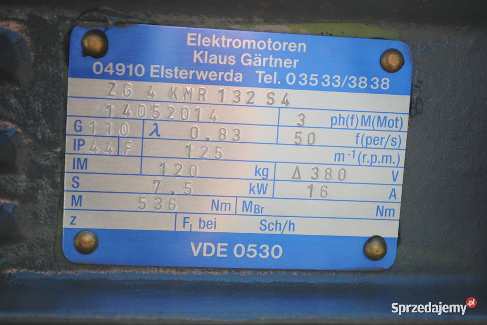 Motoreduktor 75kw 125obrmin Vem Kargowa