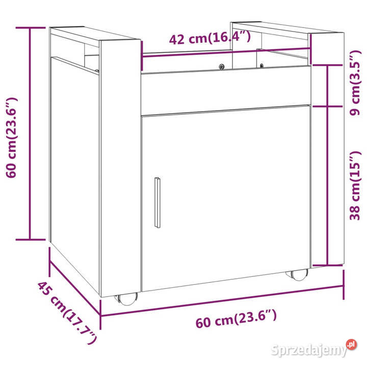 Szafka pod biurko biała 60x45x60 materiał mazowieckie Warszawa
