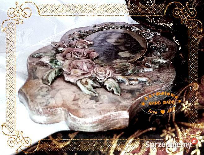 Duży obrazek w stylu Vintage decoupage handmade Warszawa