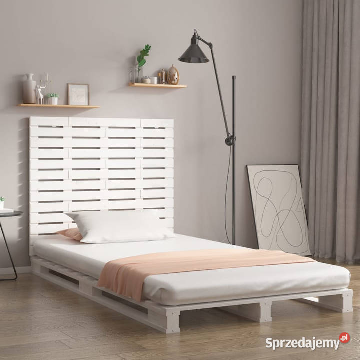 Wezgłowie łóżka białe 106x3x915 lite drewno Warszawa