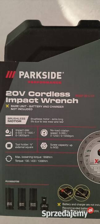 PARKSIDE PERFORMANCE Akumulatorowy klucz udarowy warmińsko-mazurskie Ełk