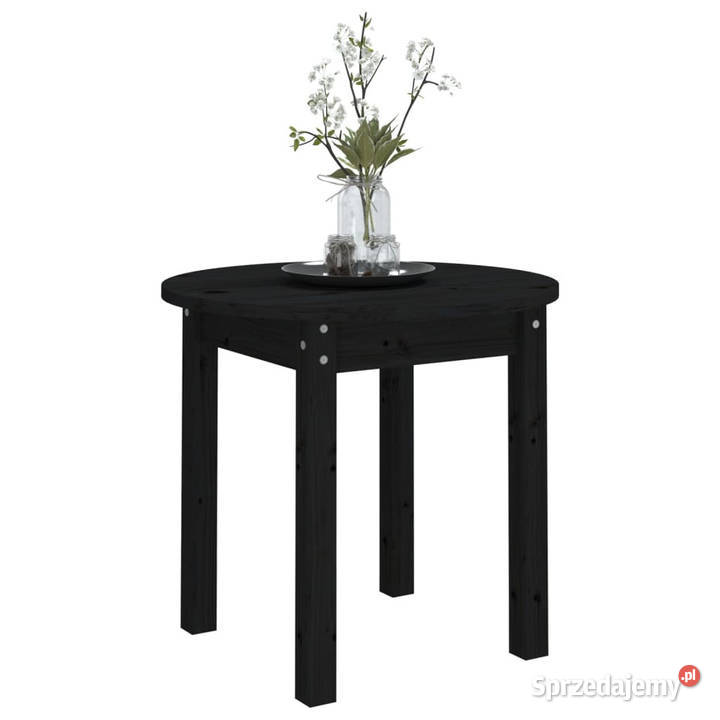 Stolik kawowy czarny 45x40 lite drewno sosnowe Warszawa