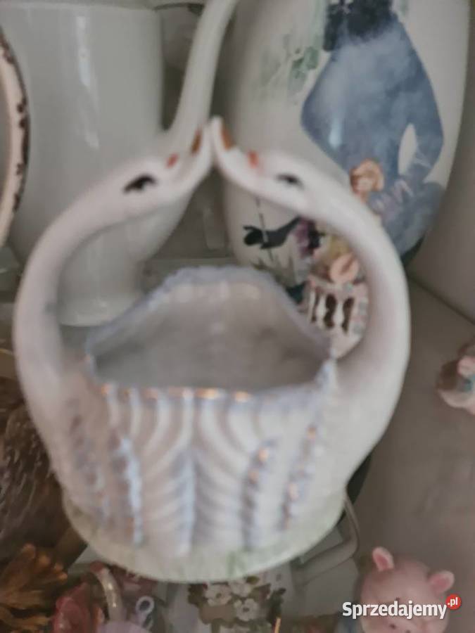 Koszyczek porcelanowy łabądki mazowieckie Przasnysz
