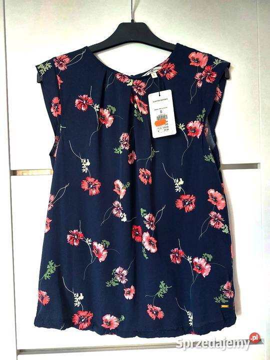 Bluzka granatowa kwiaty S 36 Hampton Republic Warszawa