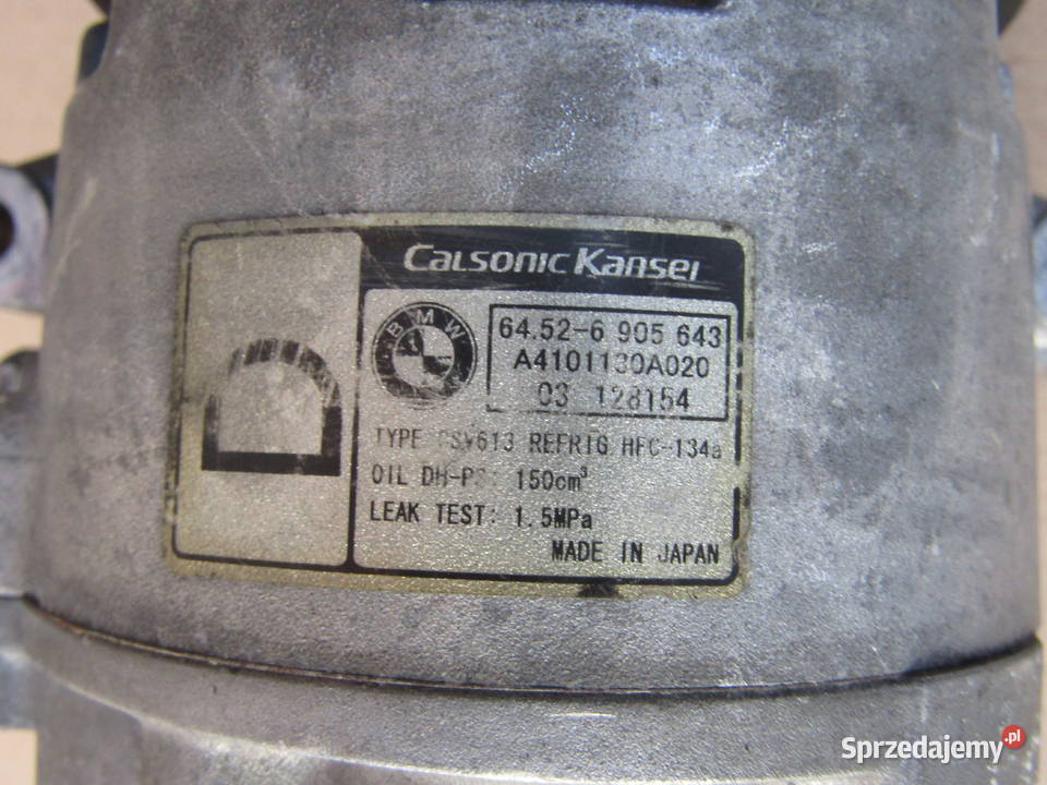 KOMPRESOR KLIMATYZACJI BMW 3 E46 20D 6905643 Rok produkcji 2004 Kompresory klimatyzacji Mysłaków