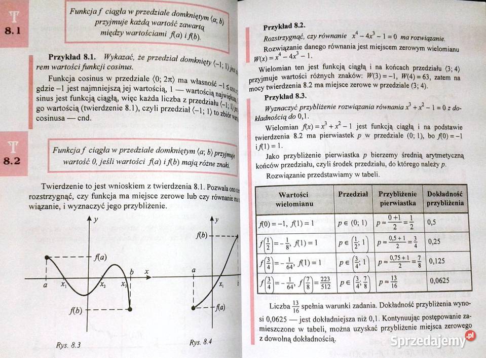 Matematyka klasy 4 szkoły średniej Stanisław lubelskie sprzedam