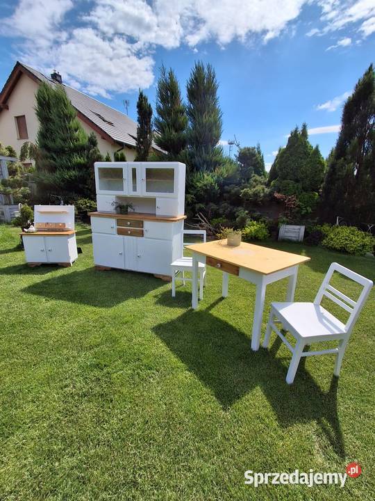 Kredens kuchenny PRL z zestawem 180cm sprzedam