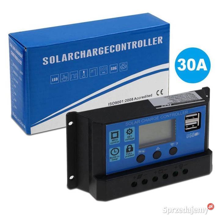 Regulator ładowania solarny 1224V30A2xUSB2A PWM wielkopolskie Kalisz