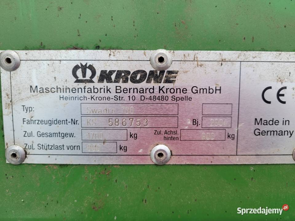 Zgrabiarka do siana KRONE Przyrów sprzedam
