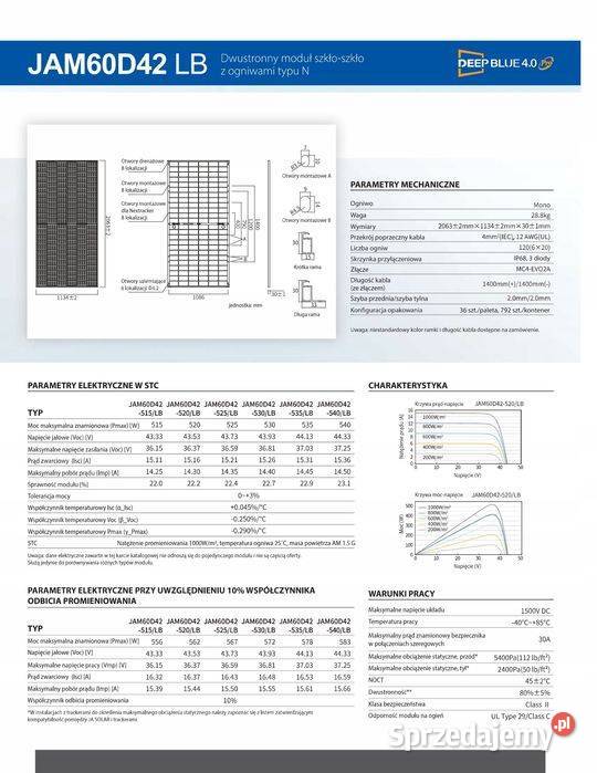 Paleta 36x Ja Solar JAM60D42 LB BF 530W