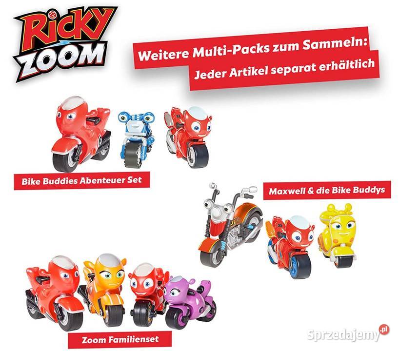 Figurki Zestaw Motor Motocykl Ricky Zoom Loop Samochody i pojazdy Mogilany