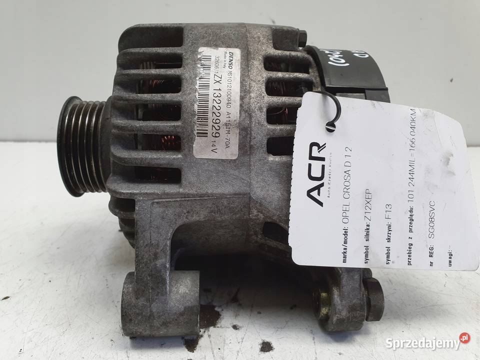 Opel Corsa D 12 0614r ALTERNATOR 70A 13222929
