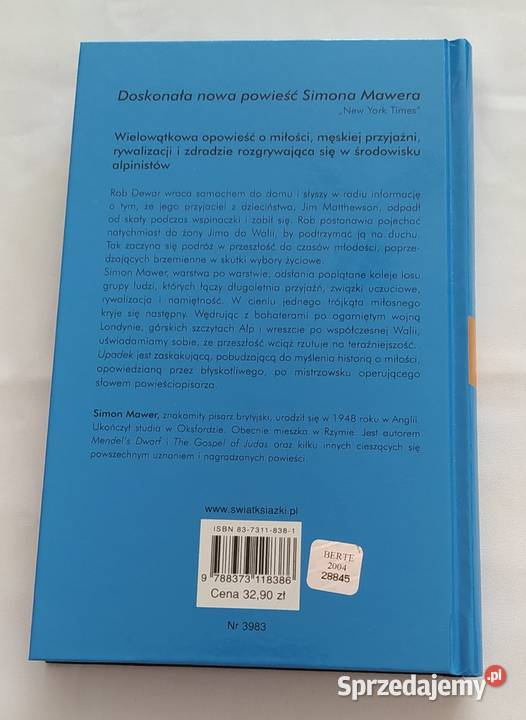 UPADEK Simon Mawer ISBN 8373118381 Hajnówka sprzedam