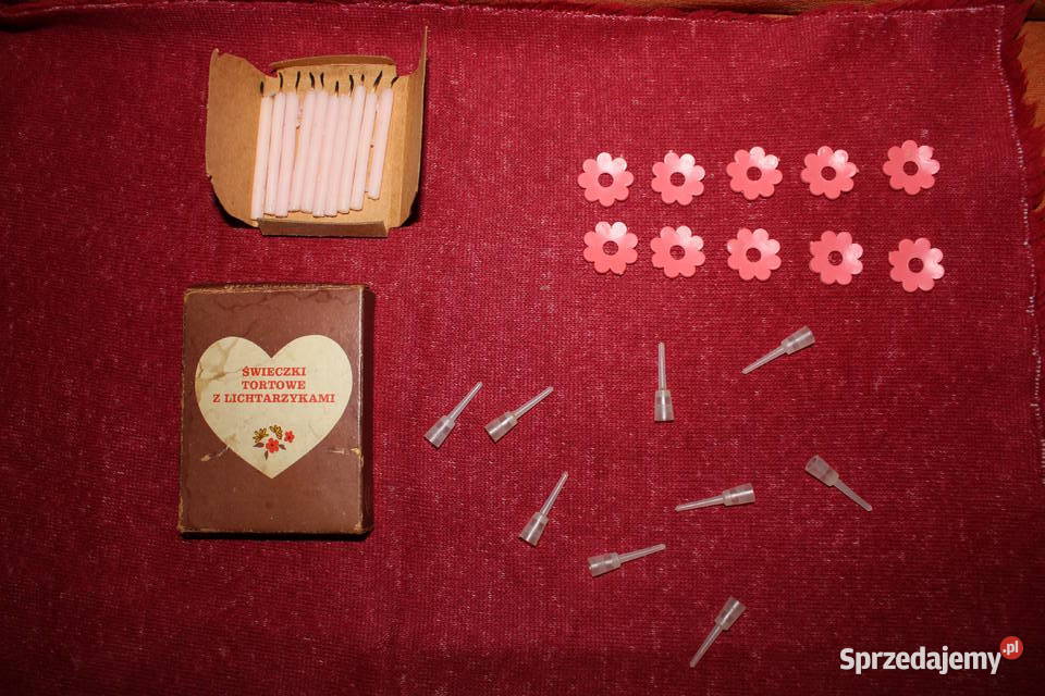 Świeczki tortowe z lichtarzykami PRL Chorzów