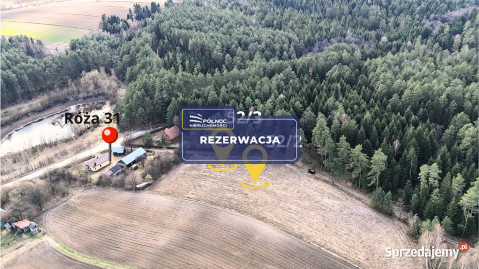 Ucieknij zgiełku działki w Róży gm Susiec Róża