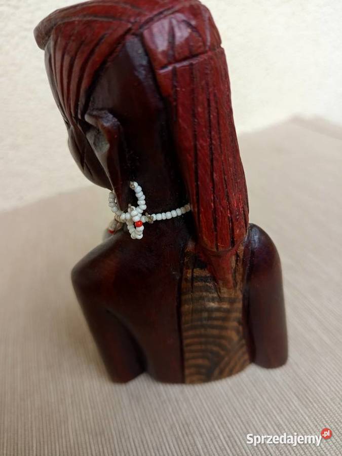 Afrykańska drewniana figurka rzeźba Popiersie Warszawa