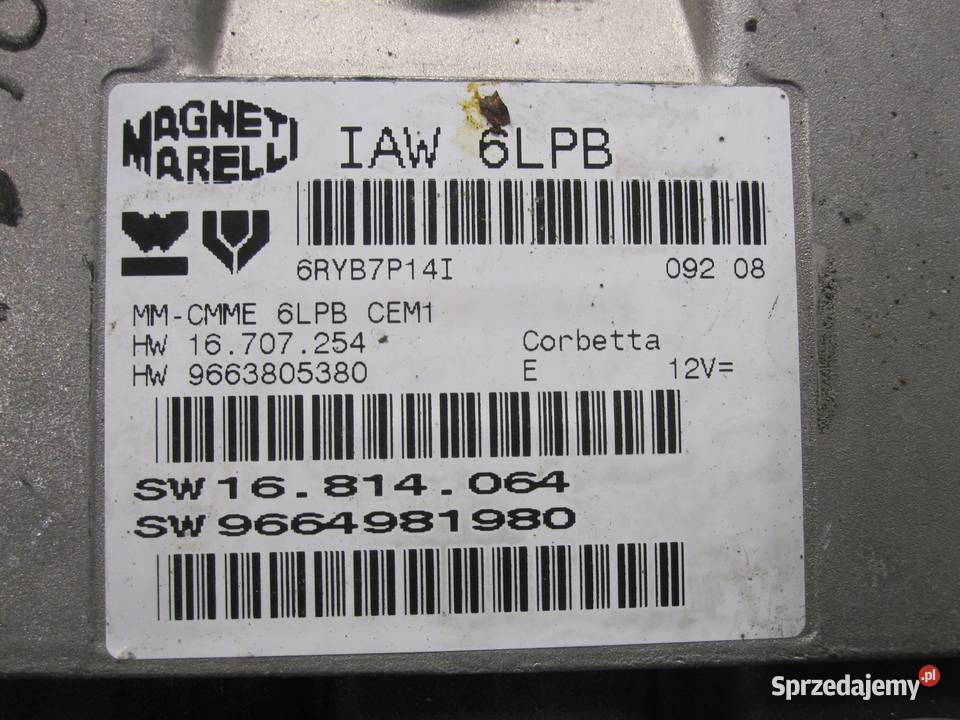 PEUGEOT CITROEN 18 16v komputer sterownik ECU
