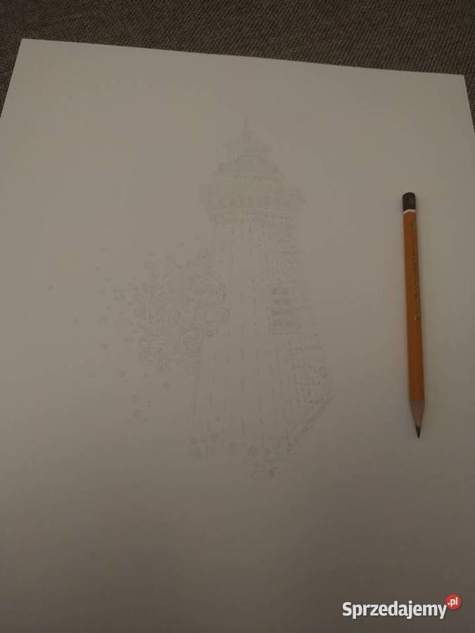 Rysunek Latarnia morska cienkopis blok t A3 250 Warszawa