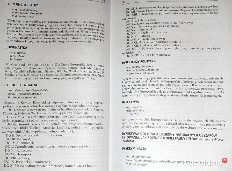 Leksykon Unii Europejskiej Iwona Kienzler twarda Chełm