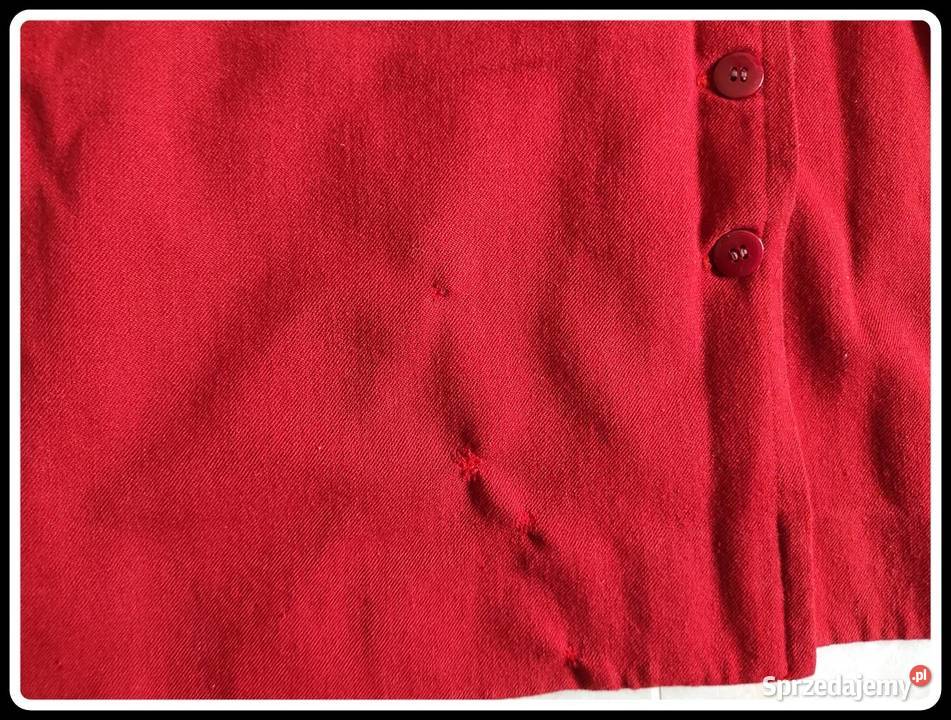Czerwona spódnica z guzikami 42 XL