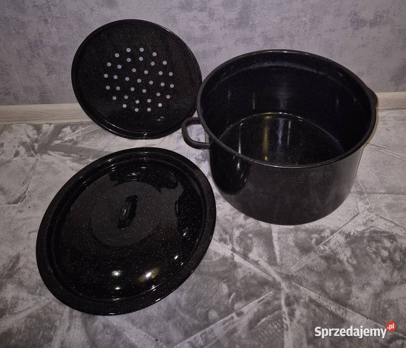 Garnek emaliowany powidlak 25 L czarny Łódź