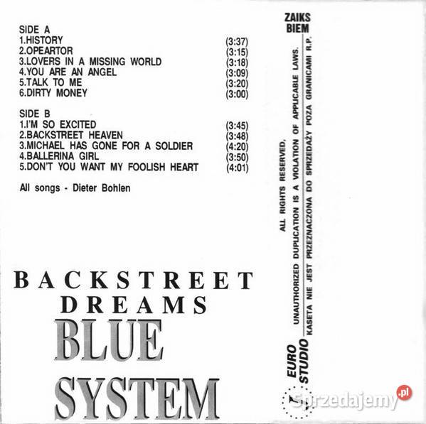 Blue System Backstreet Dreams przeboje 1993 Gliwice sprzedam