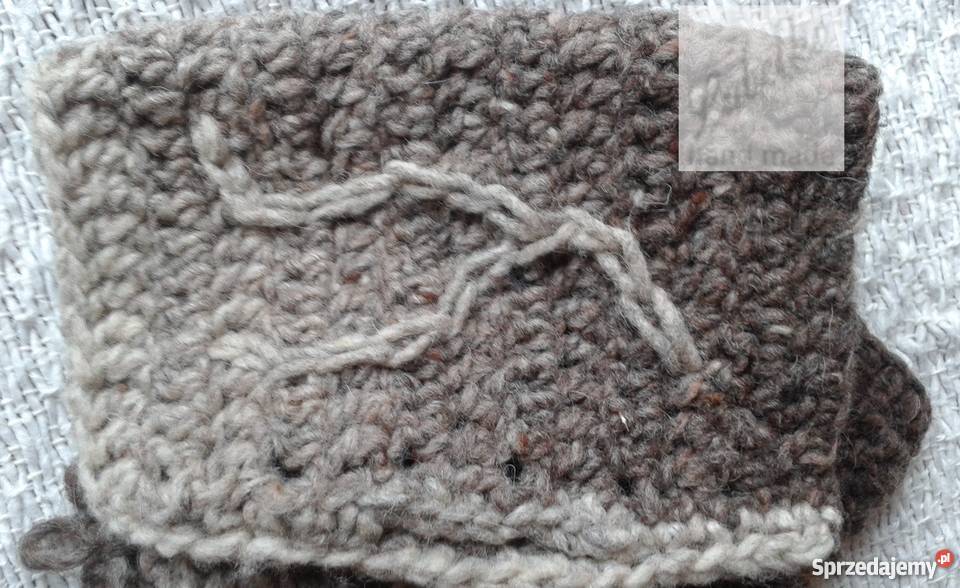 Rękawiczki mitenki wełniane na szydełku Dla kobiet Dodatki Białystok