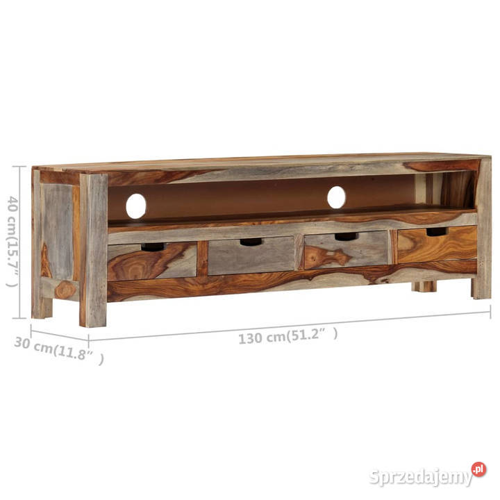 Szafka pod TV z litego drewna sheesham 130 x 30 mazowieckie Warszawa