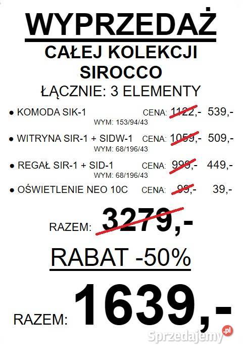Kolekcja mebli Sirocco rabat 50 Gniezno