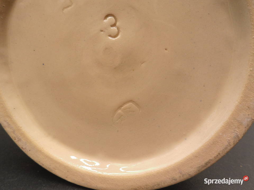 STARY NIEMIECKI KUFEL DO PIWA Z KAMIONKI RELIEF Porcelana i szkło Raszków