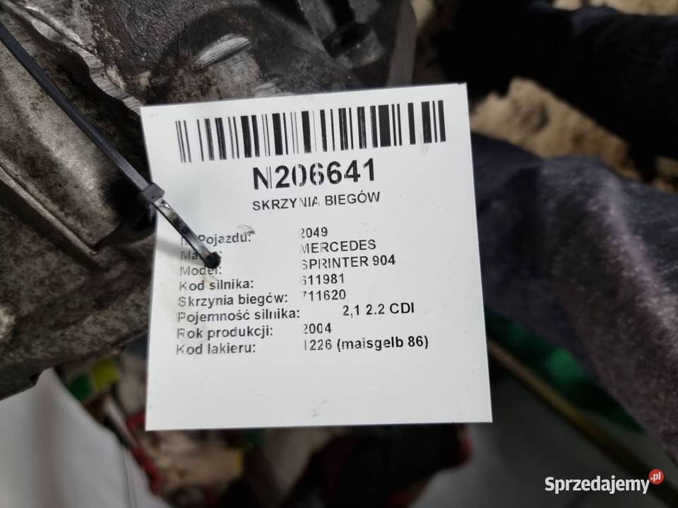 SKRZYNIA BIEGÓW MERCEDES SPRINTER 904 711620 kujawsko-pomorskie Lipno sprzedam