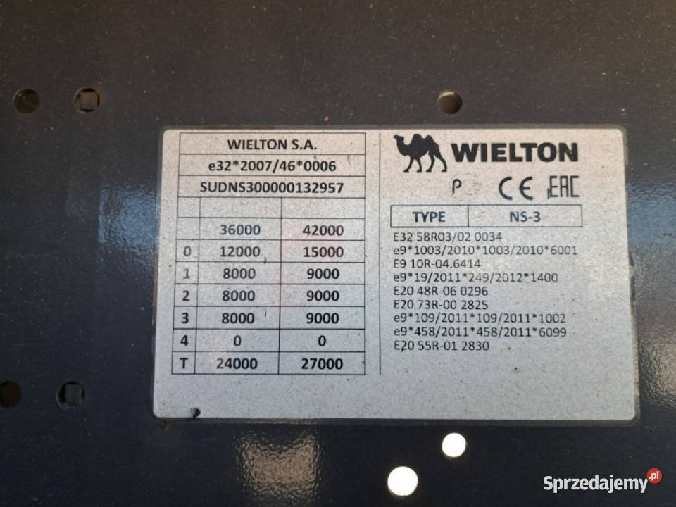 firana Wielton pełny VAT sprzedam