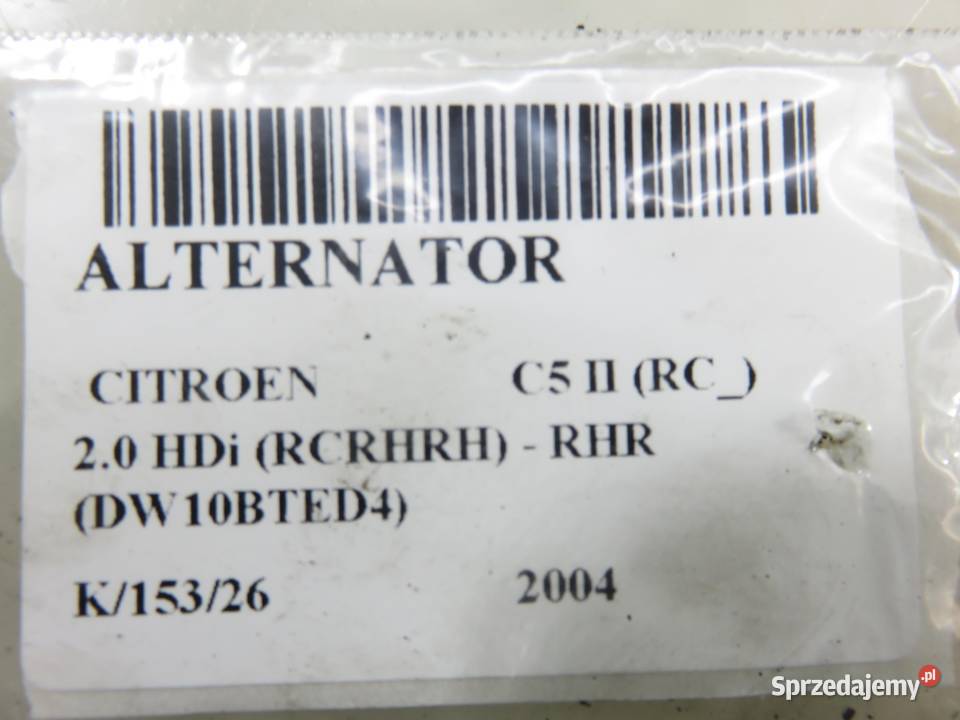 ALTERNATOR CITROEN C5 II 20 HDi 965475280 Części samochodowe