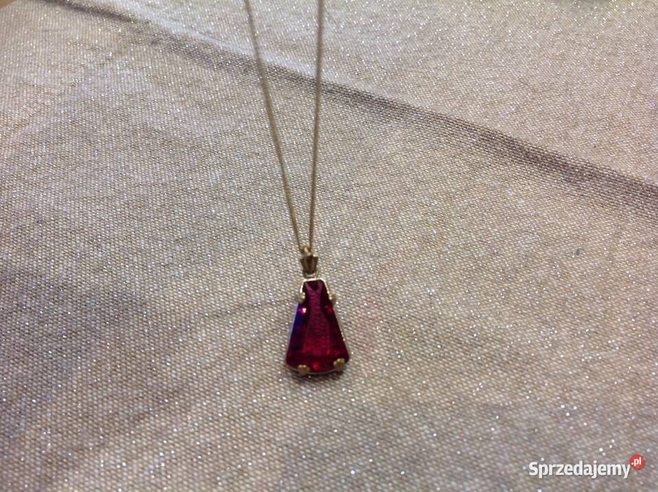 Stara Zawieszka Pozłacana Wisiorek z Czerwonym Nowa Sól