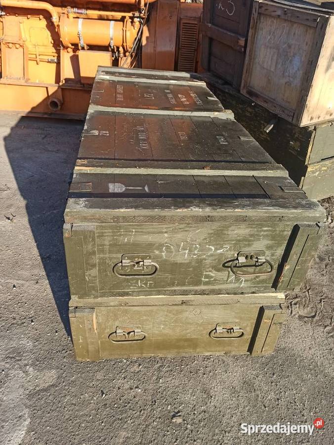 Skrzynia drewniana długa wojskowa 192 x 76x 35 łódzkie Skierniewice