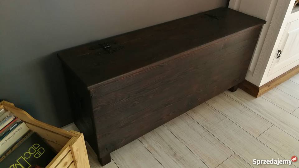 Rustykalna kolonialna skrzynia ogniem malowana Krasów