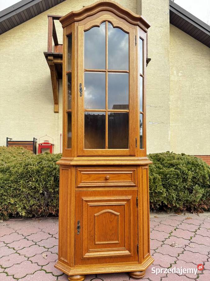 Witryna stylowa dębowa narożna kredens regał Meble Garwolin
