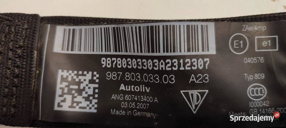 PORSCHE CAYMAN 987 PAS BEZPIECZEŃSTAWA LEWY dolnośląskie