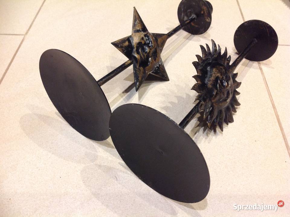 Świecznik Metalowy Vintage 2 Dom i Ogród Nowa Sól sprzedam